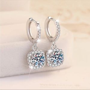 44. NEW 2CT D Color Moissanite Hoop Earring